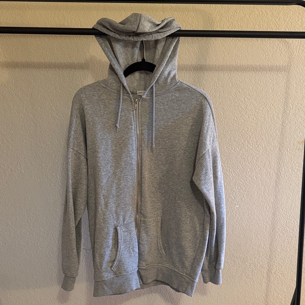 Oversized grey zip up
